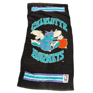 Vintage Charlotte Hornets Beach Towel 28x54" NBA Officially Licensed 100% Cotton